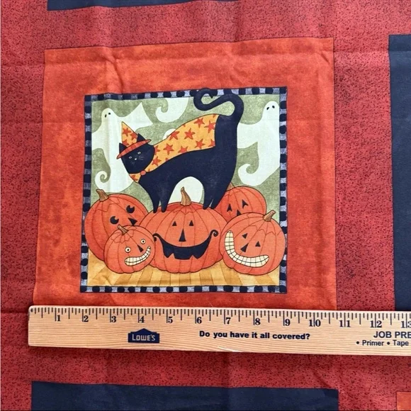 VTG Boo Kitty Halloween Fabric Cat Trick Treat Teresa Kogut SSI 1yd+26"x43" - Picture 4 of 13